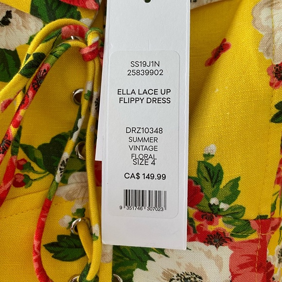 NWT Ever New “Ella Lace Up” Linen Blend Dress - Size 4 - Picture 6 of 7